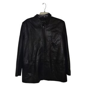 GOLDEN BEAR Elegant Black Leather Jacket SIZE XL